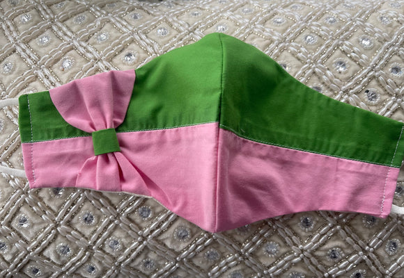 Green & Pink two tone Cotton Face Mask