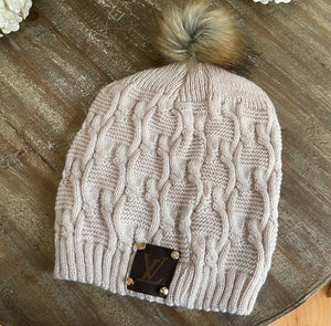 Designer Inspired Beanie Hat - Ivory