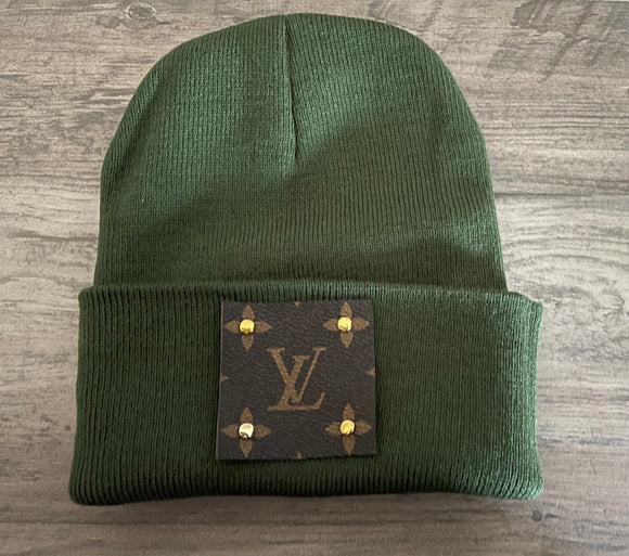 Designer Inspired Beanie Hat - Dark Green