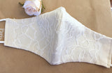 Ivory Lace Wedding Face Mask - (Extra Large Full Coverage)