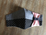 Designer Inspired Polka Dot w/Bow Face Mask